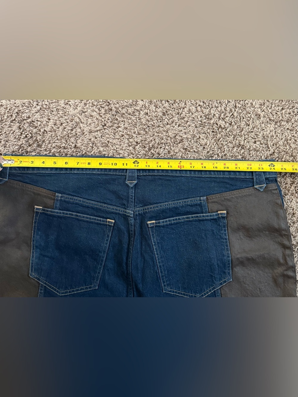Abercrombie x Kemo Sabe Curve Love Mixed Fabric Denim Mini Skirt 37 NWT - Picture 5 of 12